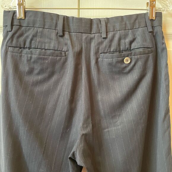 NAVY BLUE PINSTRIPE PANTS BY BANANA REPUBLIC SIZE 32/30 EUC - Picture 6 of 6